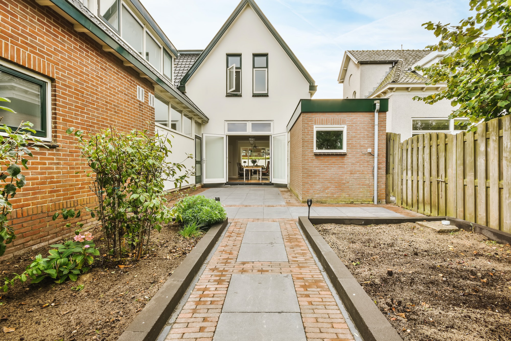 The backyard of the house